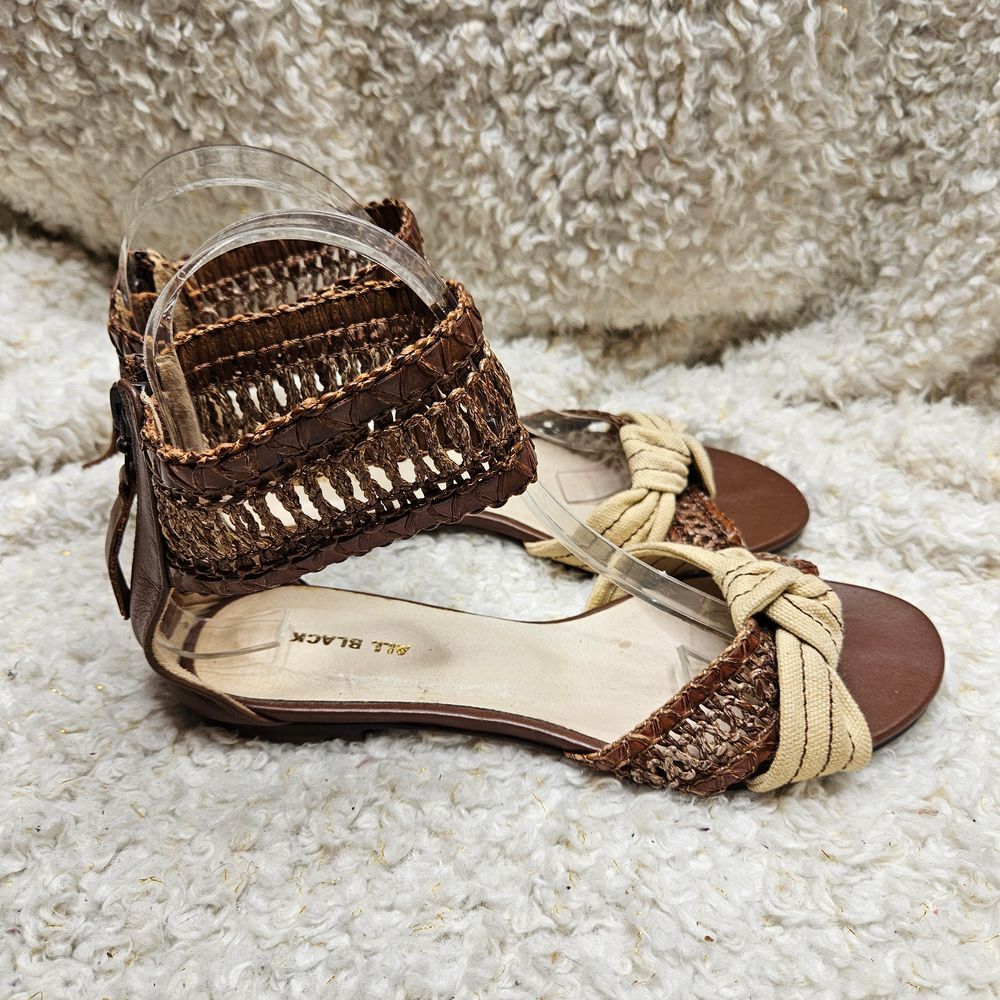 ALL BLACK Footwear Tan Leather Sandals size‎ 36